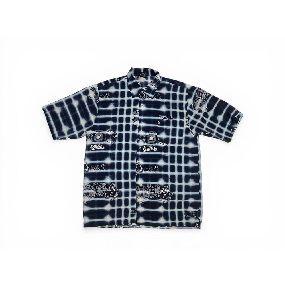 SOUTH POLE JNCO-Style Graffiti Logo Button Up Shirt Hip Hop Vintage Men's L